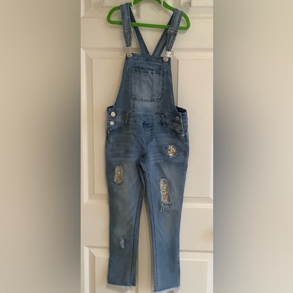 Girls Justice Blue Denim Overalls